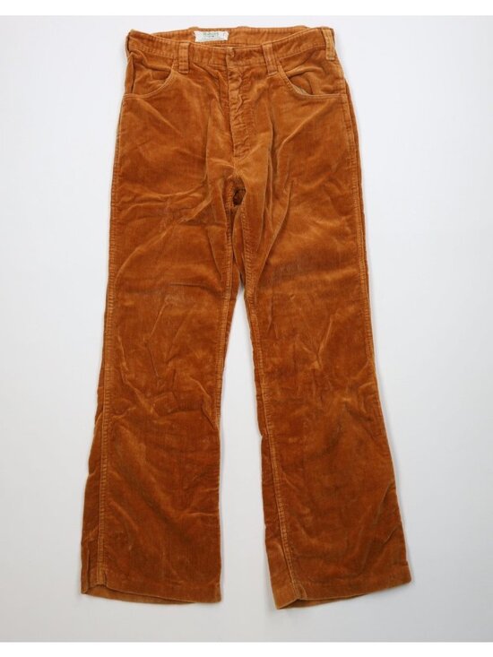 Vintage Other - Vintage 70s Streetwear Mens 29x30 Faded Corduroy Wide Leg Pants Orange Brown
